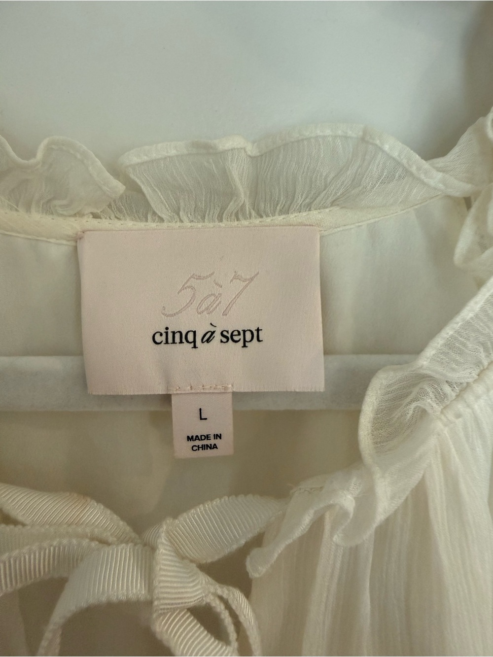 Cinq a Sept White Romy Silk Bell Sleeve Peasant Blouse - Picture 4 of 8